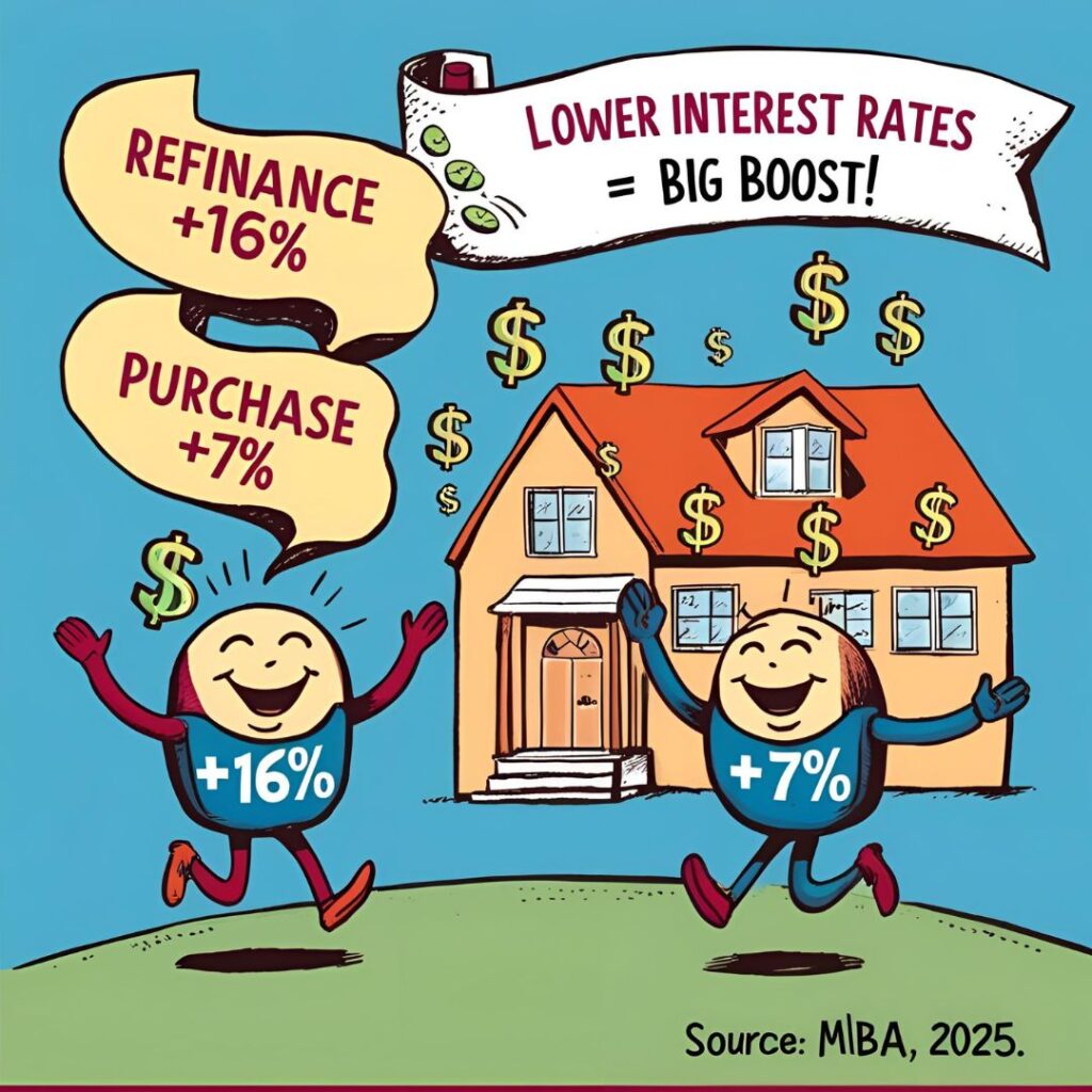 How Lower Interest Rates Boosted Refinances by 16% and Purchases by 7%, According to MBA